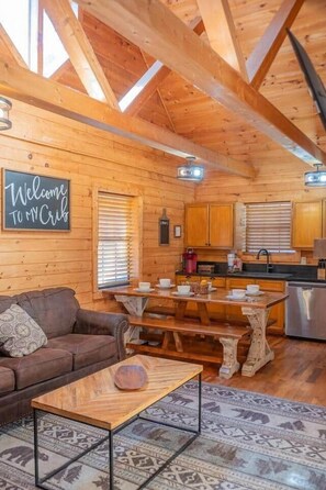 TV, fireplace - Lazy Bear Den | Cozy w/ Hot Tub (Sevier County)