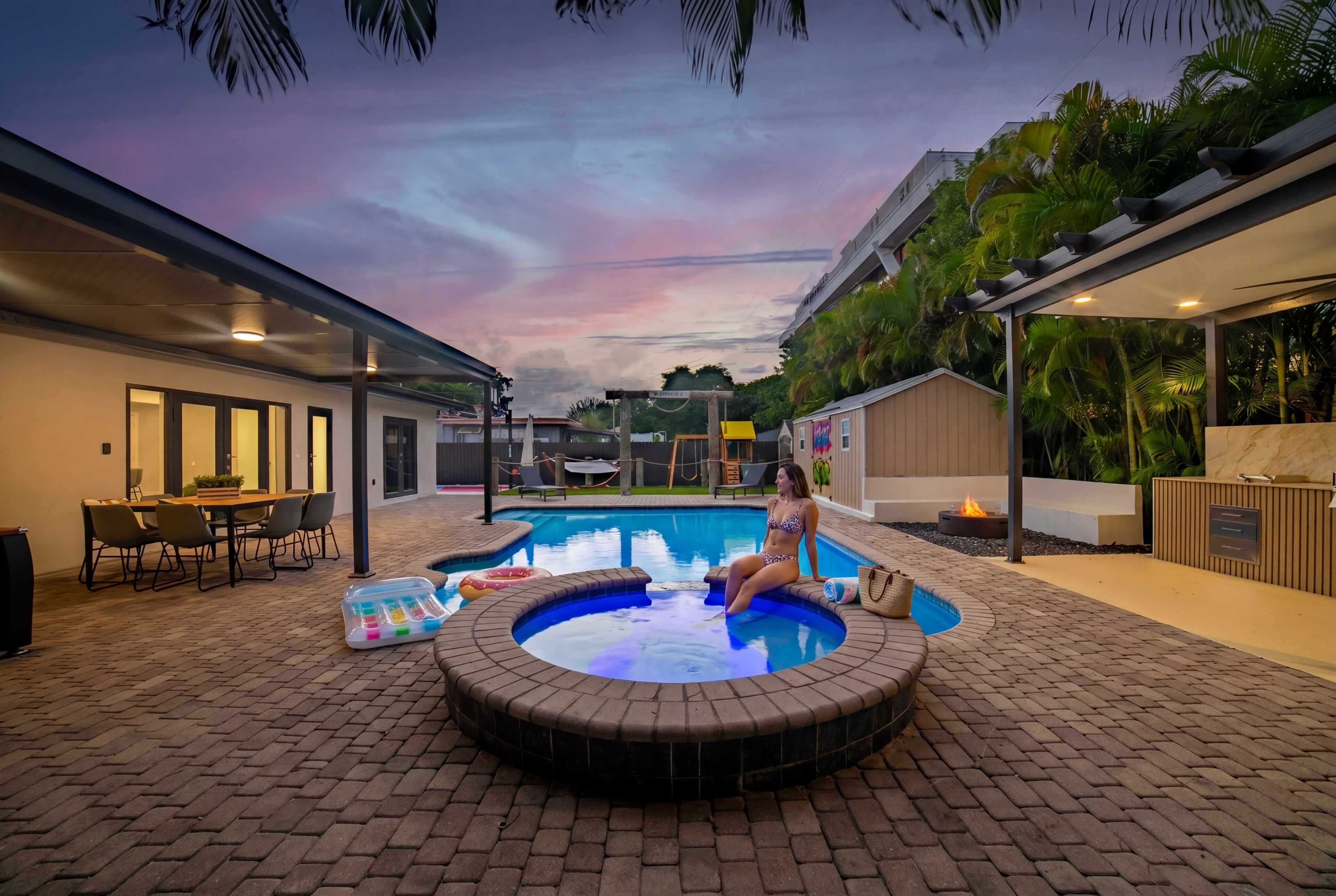 A heated pool