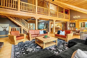 Living Room #1 - Moose Mansion + Hot Tub + Gym + Mountain Views (Bragg Creek)