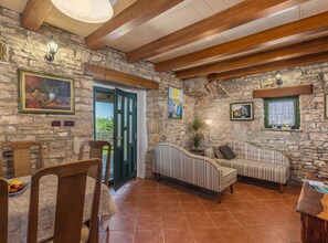 House (Two Bedroom Holiday Home with Pool) | Living room - Rustical Stone House Kanfanar With Pool (Kanfanar)