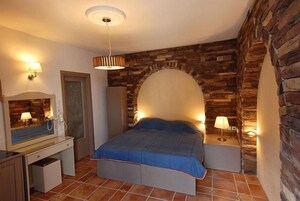 Estudio Deluxe, balcón, vistas al mar | Espacio para trabajar con un portátil y sistema de insonorización