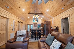Living area - Dawn Lane Lodge: Hot Tub, Fire Pit & Mins to Ellijay Square (Ellijay)