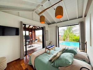 Bungalow, Private Pool, Sea View | Blackout drapes, iron/ironing board, free WiFi