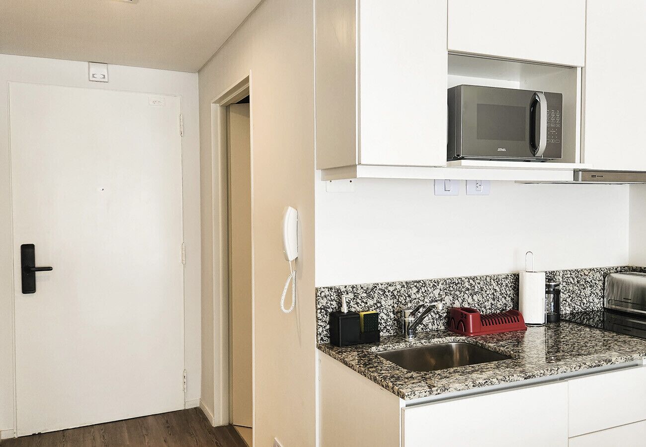 Coffee/tea maker, fridge, microwave, electric kettle