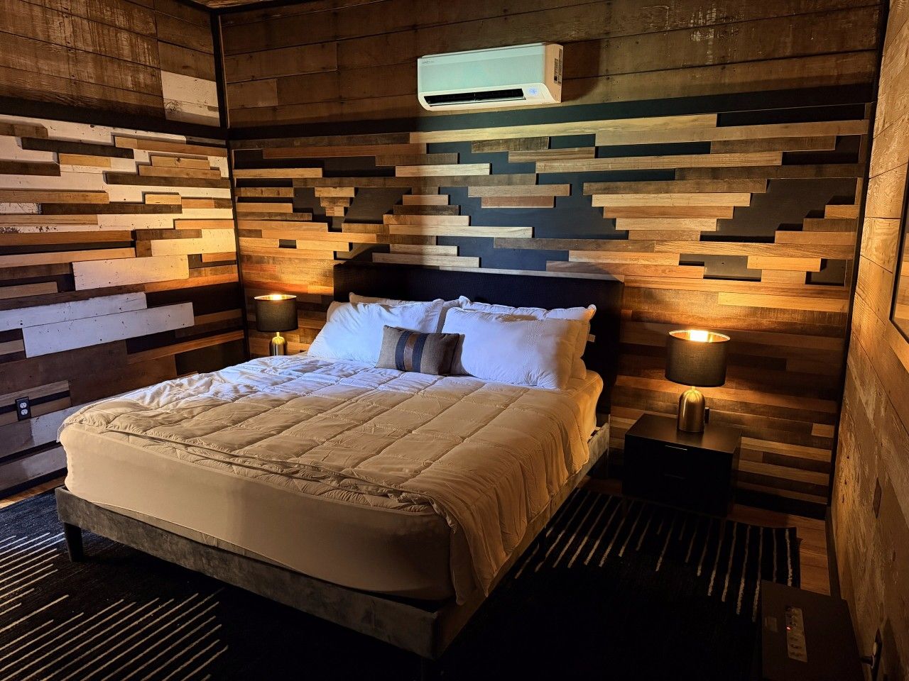 A king-size sleep in a hand-crafted reclaimed-wood retreat