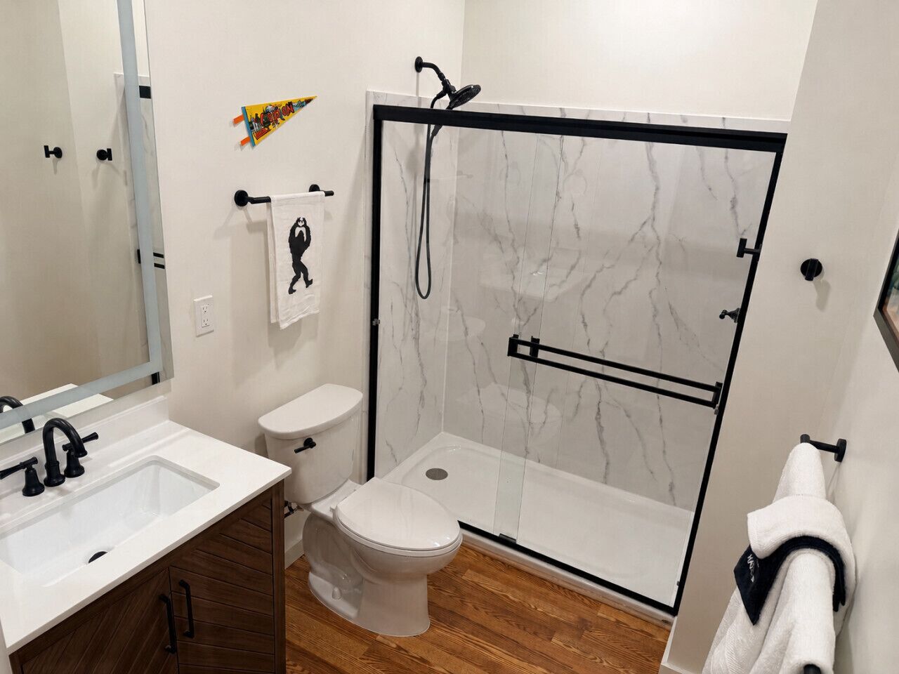Hair dryer, towels