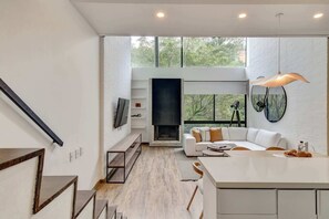 TV, offices - w* | Deluxe 1BR Duplex w/ Terrace near El Virrey (Bogotá)