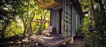 Cozy 20ft Shipping Container Cabin in the Jungle close to Flores Island