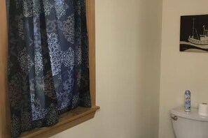 Hair dryer, bidet, towels, soap