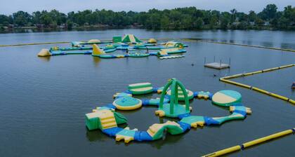 Stay Steps from Pine Lake | Family Cabin & Scenic Grounds | Pool & Kid's Area