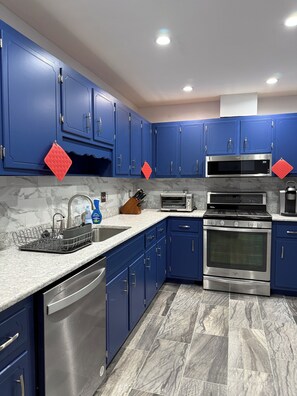 Microwave, oven, stovetop, dishwasher
