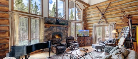 TV, fireplace, offices