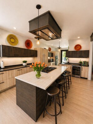 Fridge, microwave, oven, stovetop - Beachfront Estate with Hot Tub and EV Charger (Clinton)