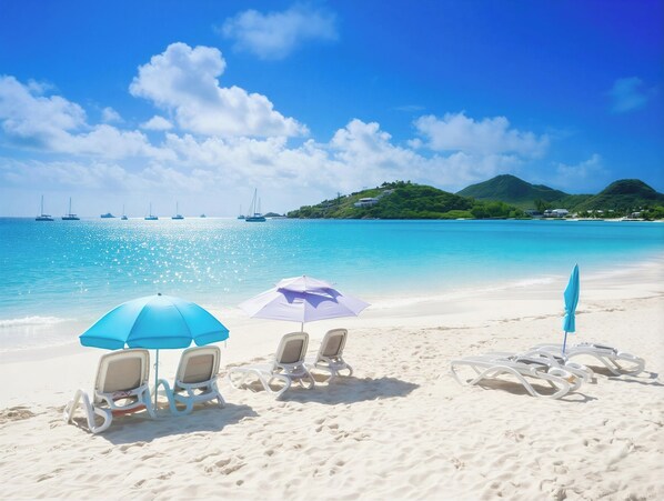 Sun loungers, beach towels