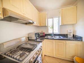 Apartment, 1 Bedroom, Patio | Private kitchen - Garden Condos 9, Affordable APT in Sosua Downtown! (Sosúa)