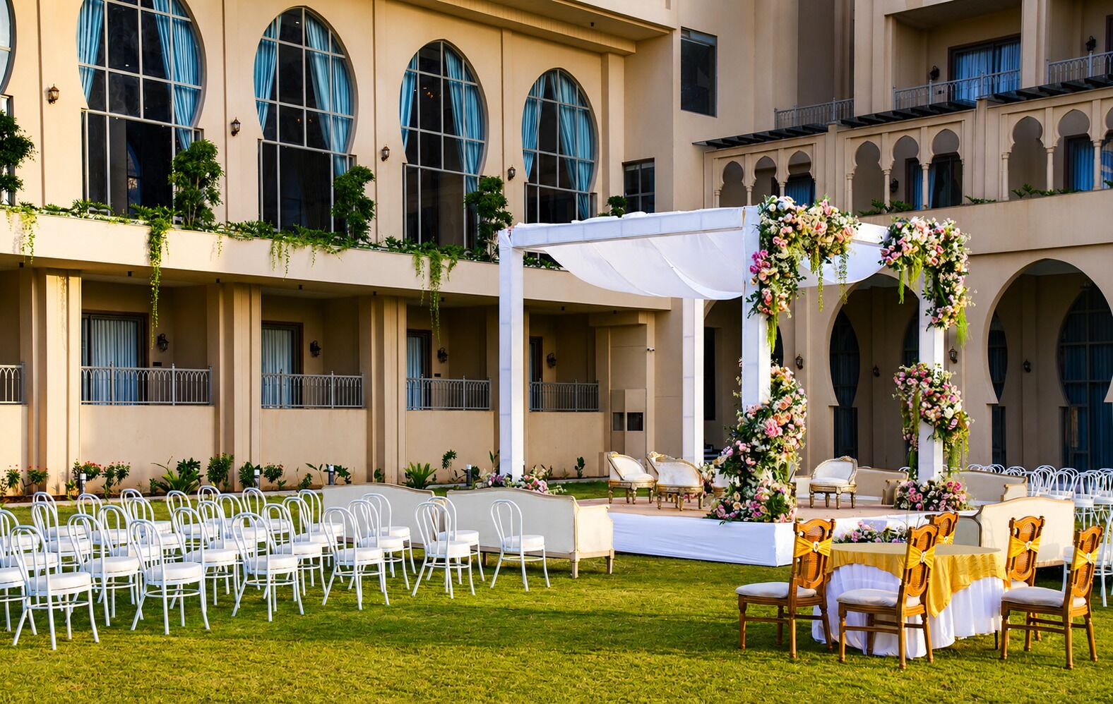 Outdoor banquet area