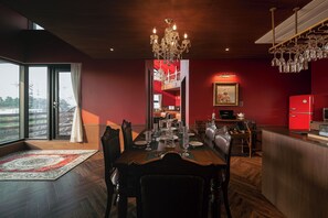 Premium House, Private Pool, Partial Ocean View | Dining - Odd Size Paper (Jeju City)