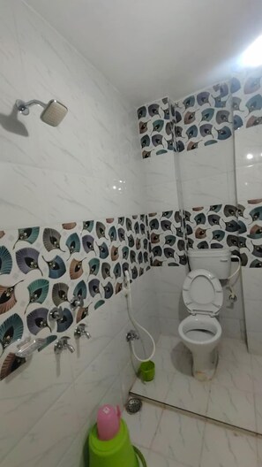 Shower, free toiletries, towels
