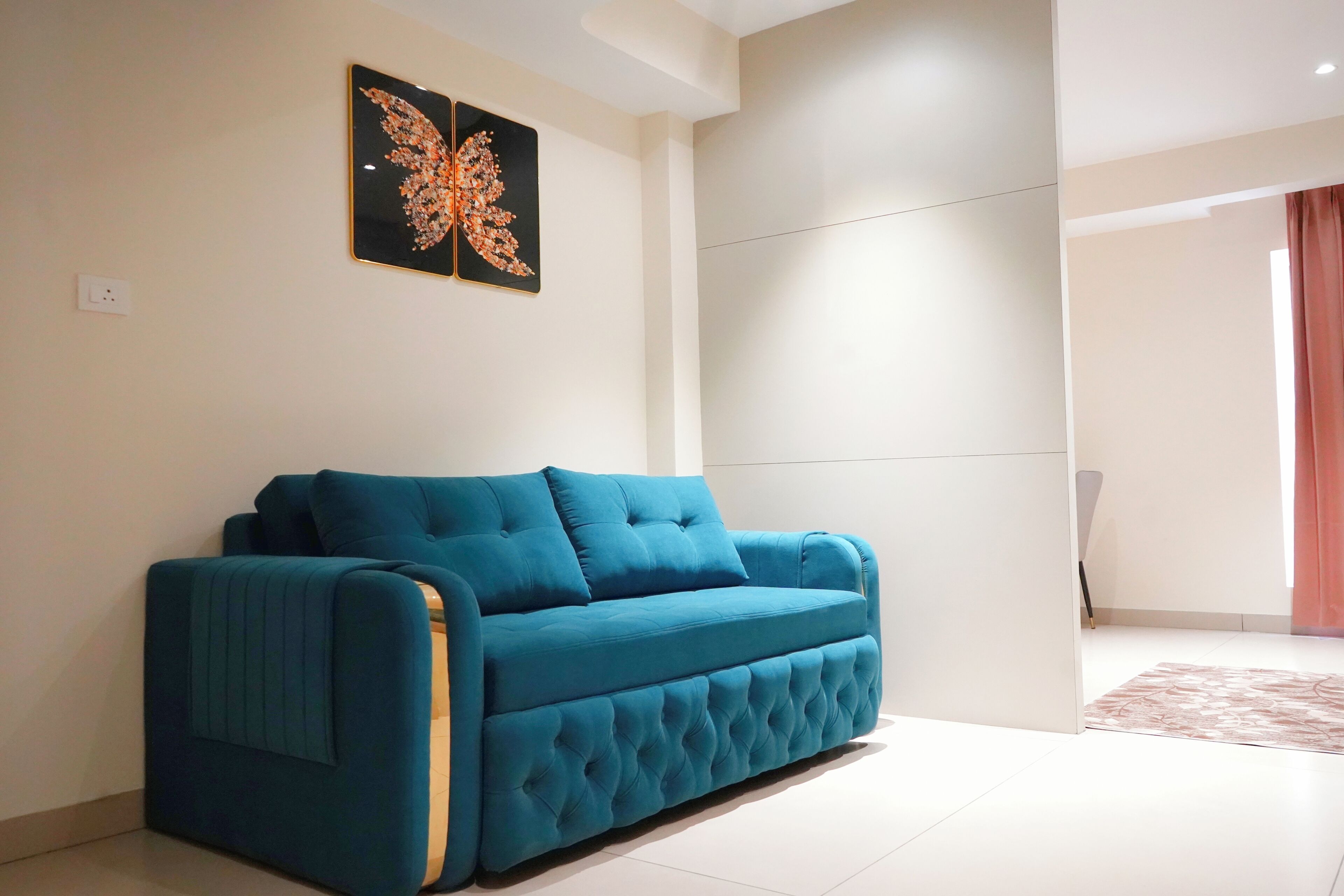 ห้องพรีเมียมดับเบิล, เตียงคิงไซส์ 1 เตียง, วิวเมือง | บริเวณนั่งเล่น