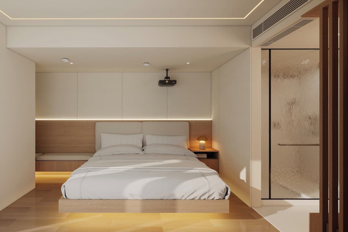 Chambre SĂ©nior double, vue sur la ville | Couette en duvet, bureau, rideaux dâobscurcissement