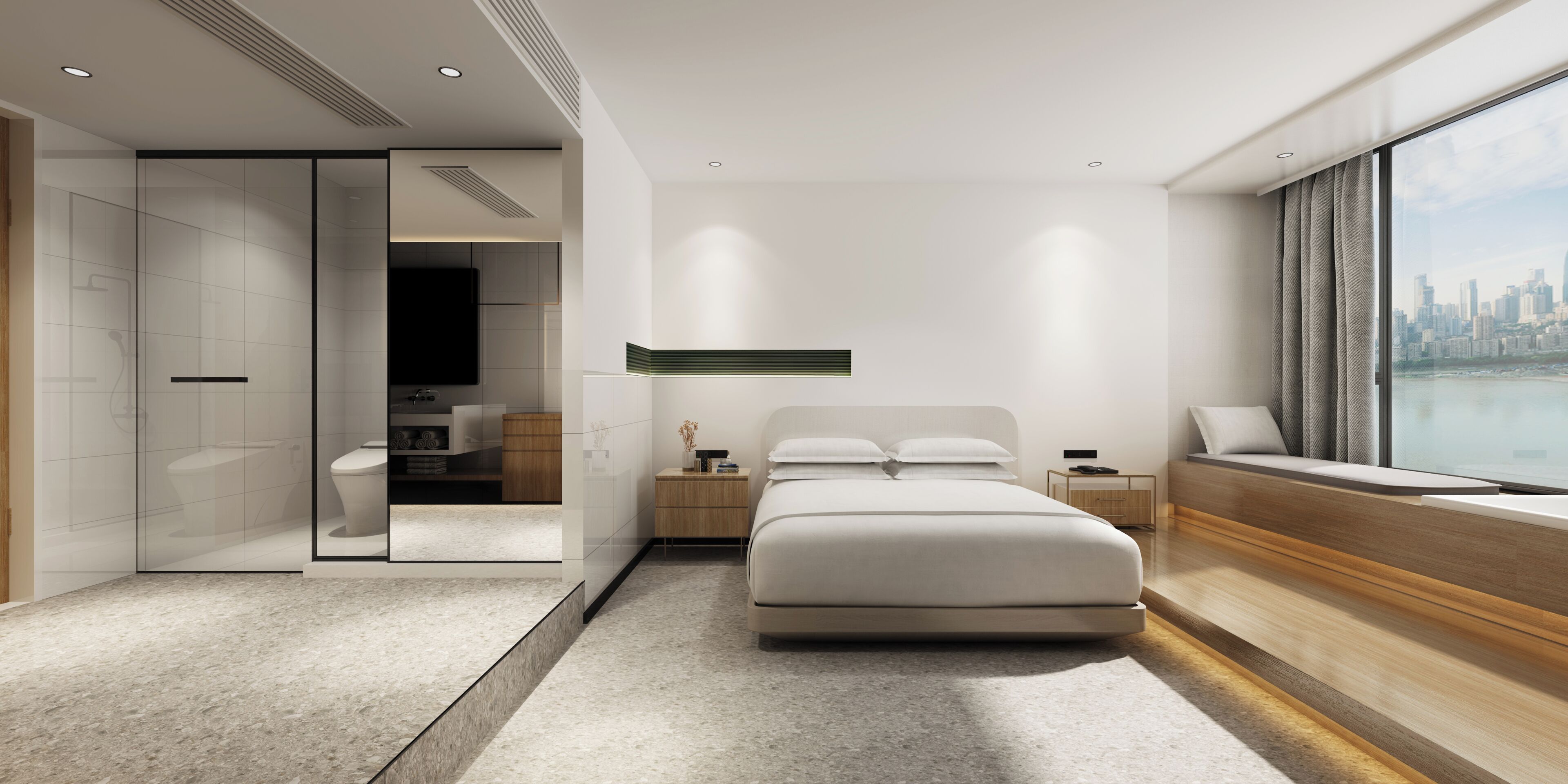 Habitación Deluxe doble, vistas a la ciudad | Edredones de plumas, escritorio, cortinas opacas
