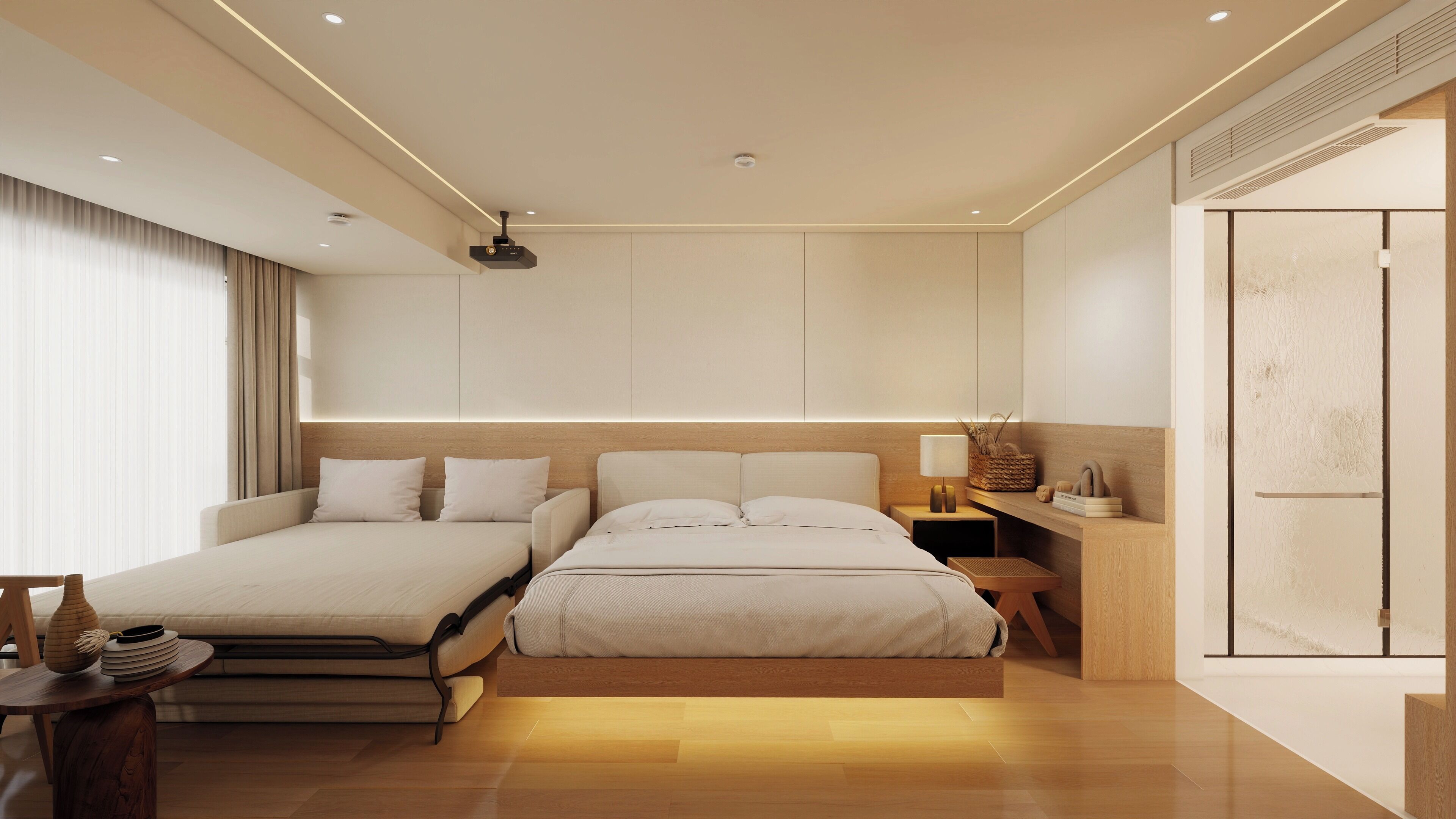 Habitación cuádruple familiar, vistas a la ciudad | Edredones de plumas, escritorio, cortinas opacas