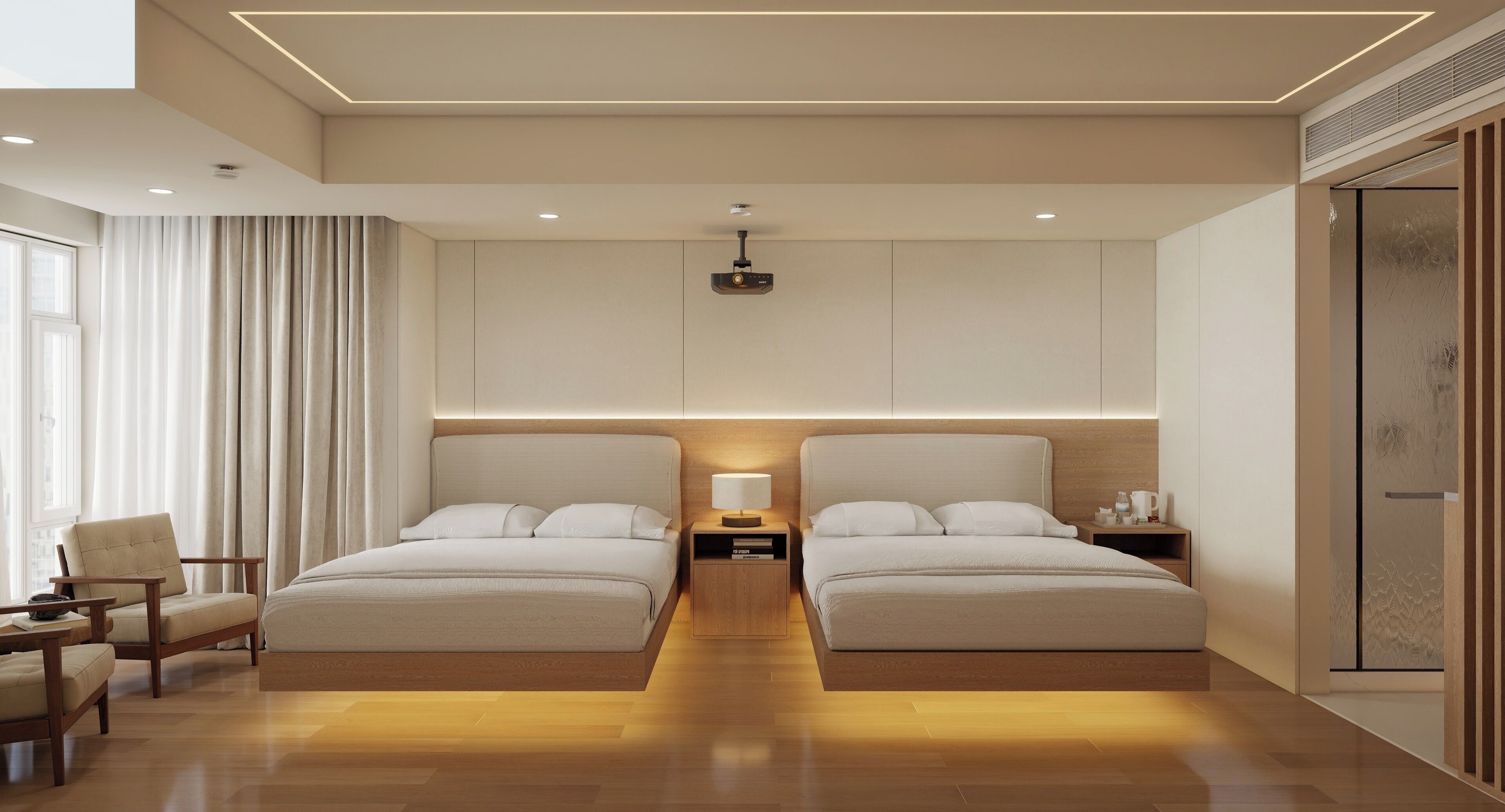 Habitación superior con 2 camas individuales, vistas a la ciudad | Edredones de plumas, escritorio, cortinas opacas