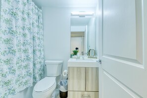 Hair dryer, bidet, towels, soap - Elegant Toronto Studio w/ Sofa Bed in a Prime Location. Stay in Style! (Toronto)
