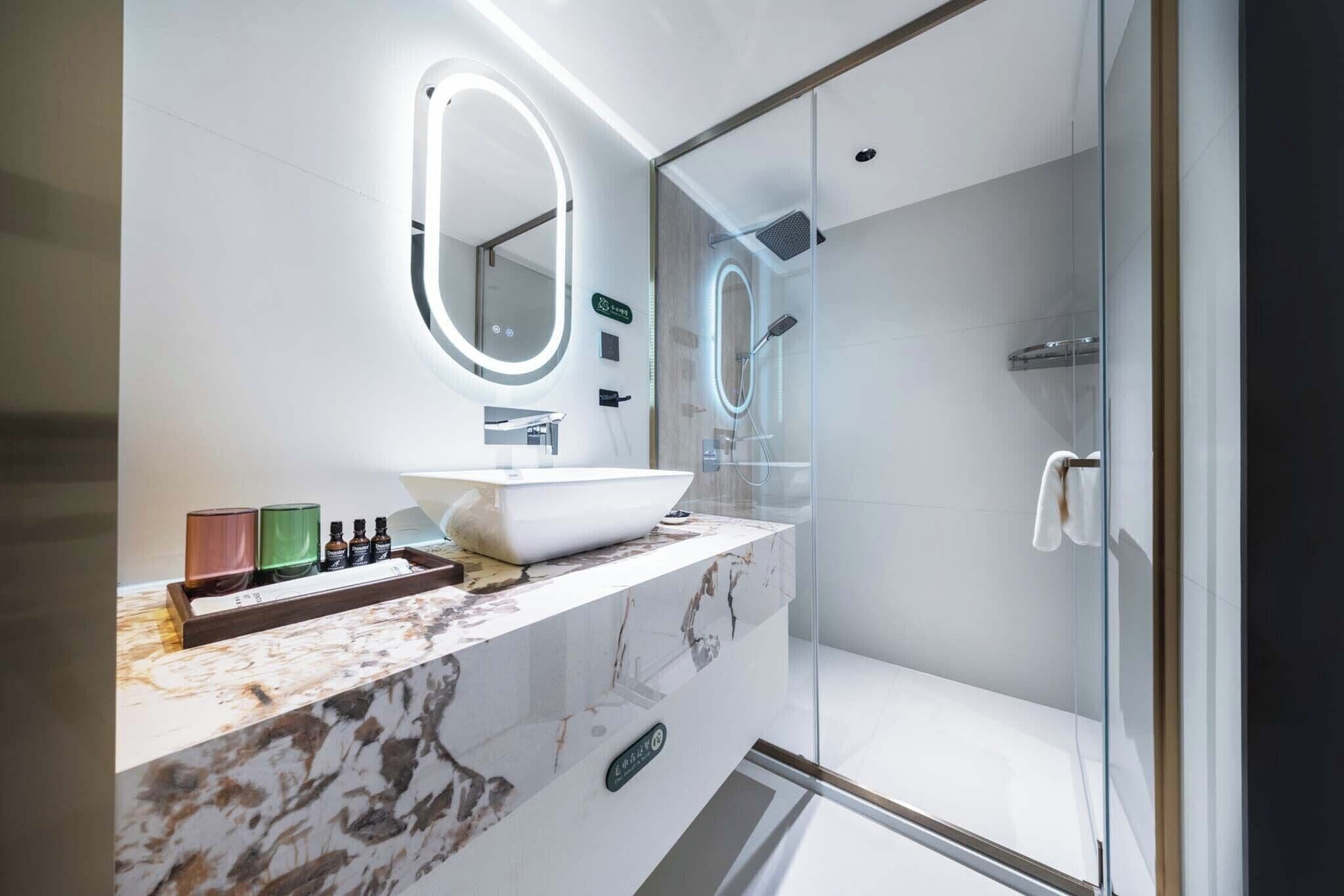 Family Duplex, City View | Bathroom | Designer toiletries, hair dryer, slippers, towels