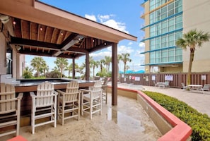 Outdoor dining - Beach Colony Oceanfront w/ Indoor & Outdoor Pools (Myrtle Beach)