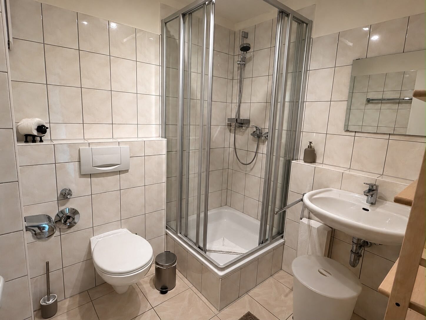Dusche, Haartrockner, Handtücher