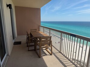 Outdoor dining - Gulf-Front w/ Balcony Views & Family Comfort Free Golf & Activities Daily! (Panama City Beach)