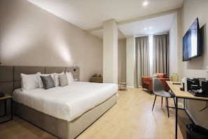 In-room safe, desk, laptop workspace, blackout curtains