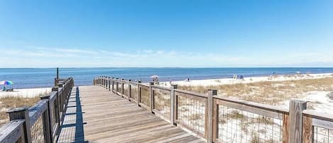 Beach nearby, sun loungers, beach towels