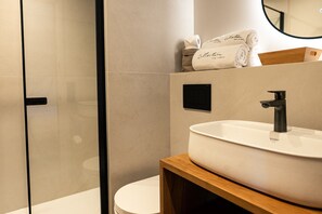 Shower, towels, soap, toilet paper - Le Moulin de l'Auberge - House with 6 bedrooms (12 people) with a large garden (Barneville-la-Bertran)
