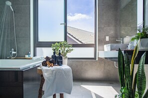 Luxury Villa, 5 Bedrooms, Non Smoking, Courtyard View | Bathroom | Shower, hair dryer, slippers, towels - Zenora Hillside Garden (Xuan Huong)