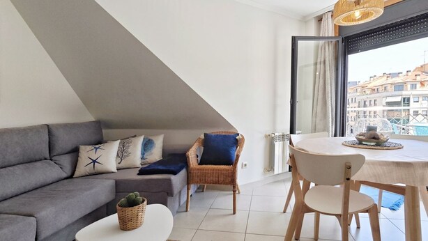 Living area - Desconectaengalicia Penthouse Rocafort II, 400m Silgar Beach (Sanxenxo)