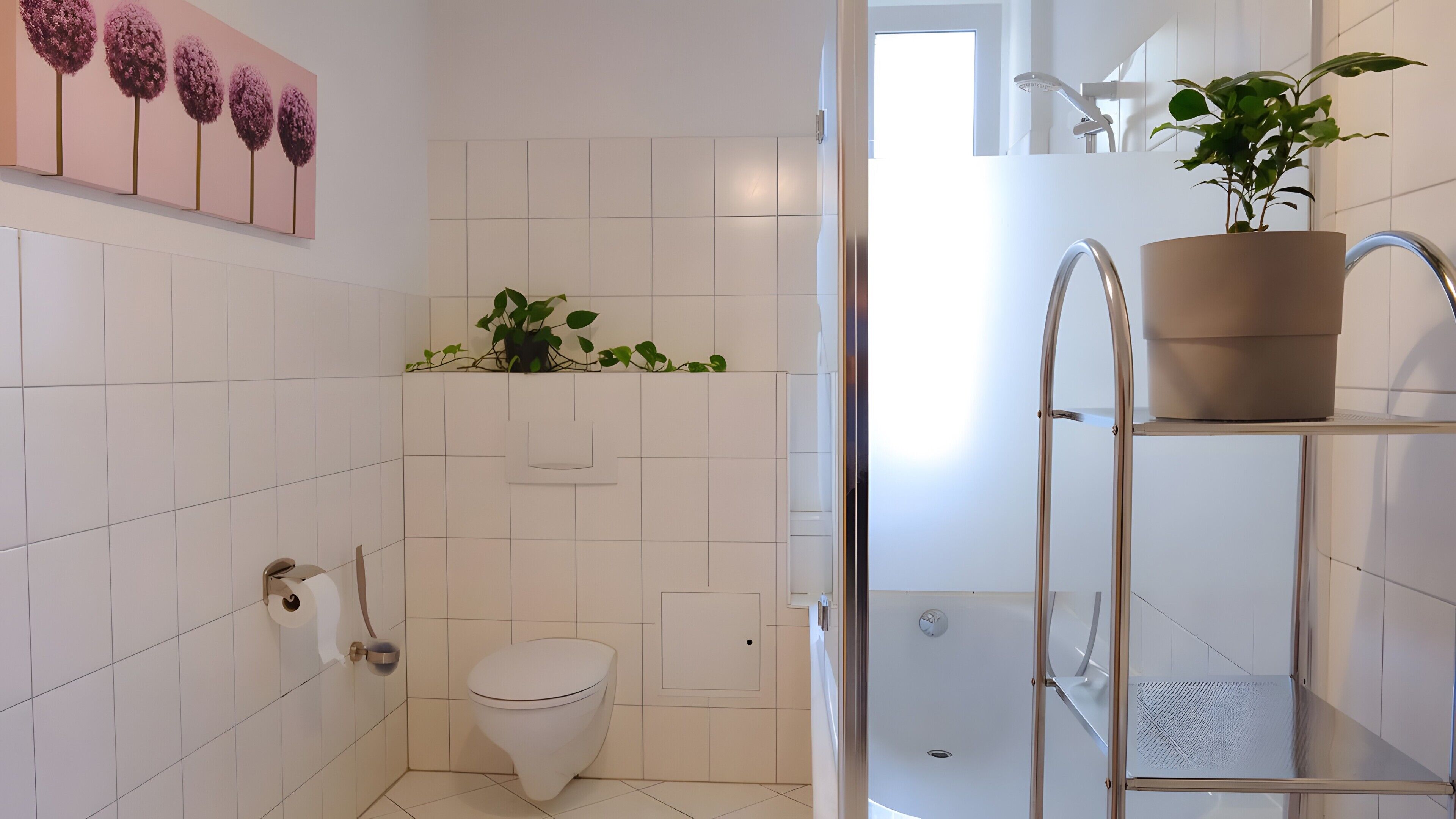 Dusche, Haartrockner, Handtücher