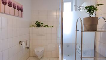 Dusche, Haartrockner, Handtücher