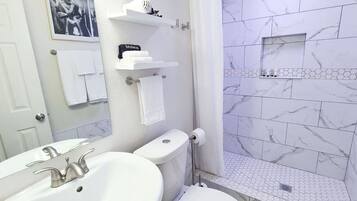 Hair dryer, towels