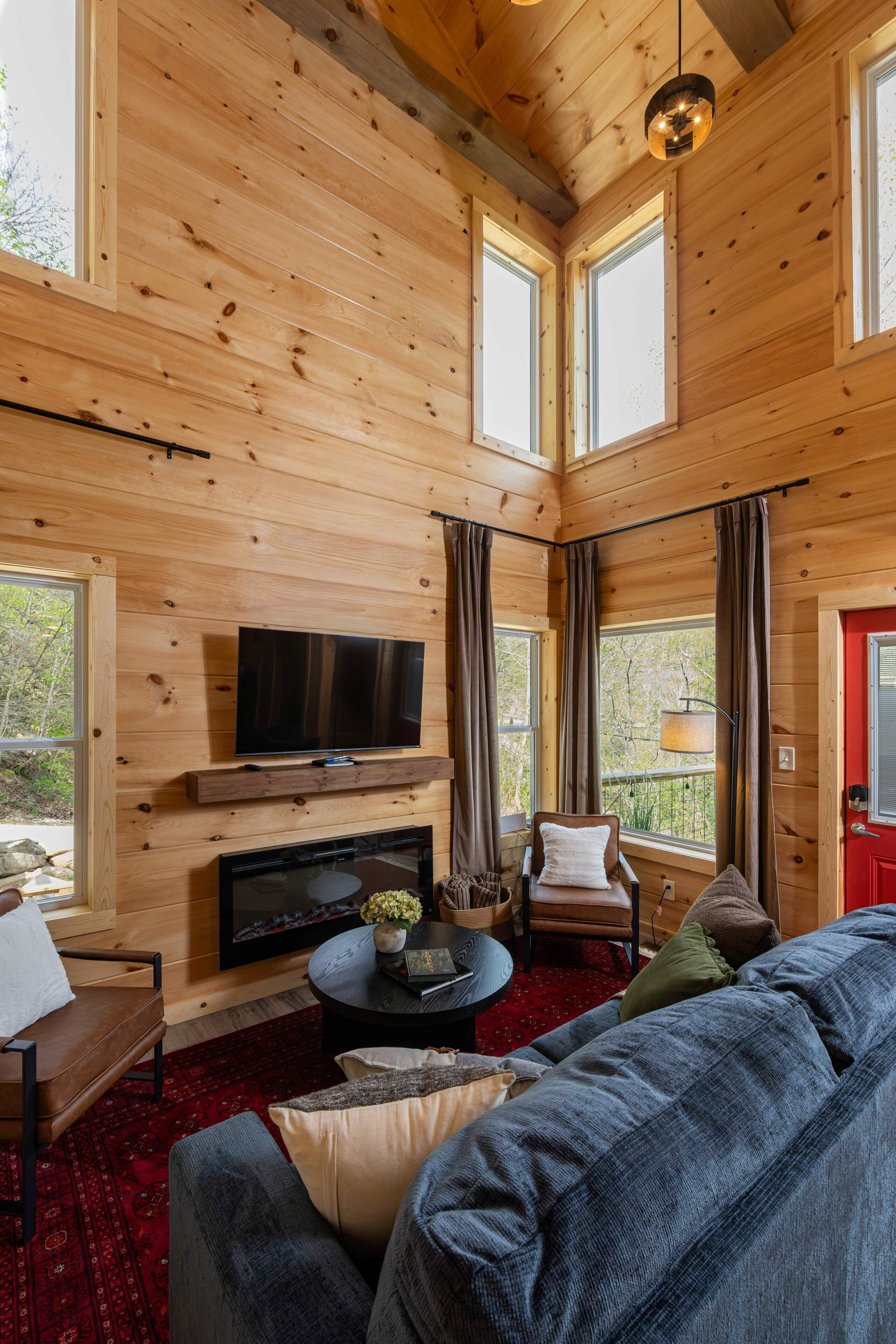 Smart TV, fireplace, video games, foosball