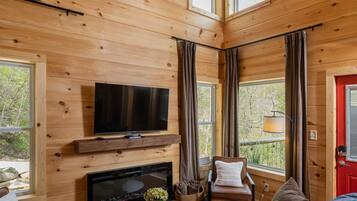 Smart TV, fireplace, video games, foosball