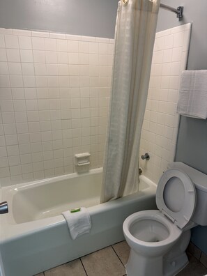Habitación doble, 2 camas dobles, no fumadores, Aire acondicionado | Baño | Secador de pelo, toallas, jabón y champú