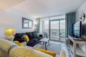 TV - Oceanfront 3BR Getaway | Beach Access & Pool (Myrtle Beach)