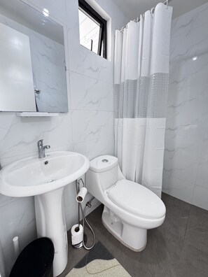 Bidet, towels, soap, toilet paper - Cozy Scandi-Industrial House - Perfect for Family (San Pablo City)