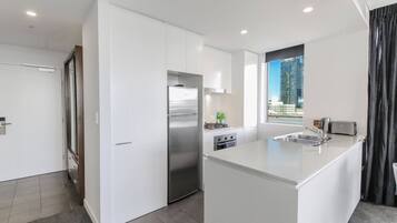 Fridge, microwave, dishwasher, toaster