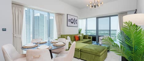 Comfort Apartment, 2 Bedrooms, Balcony, Golf View | Living area | 55-inch Smart TV with digital channels, Netflix, Hulu