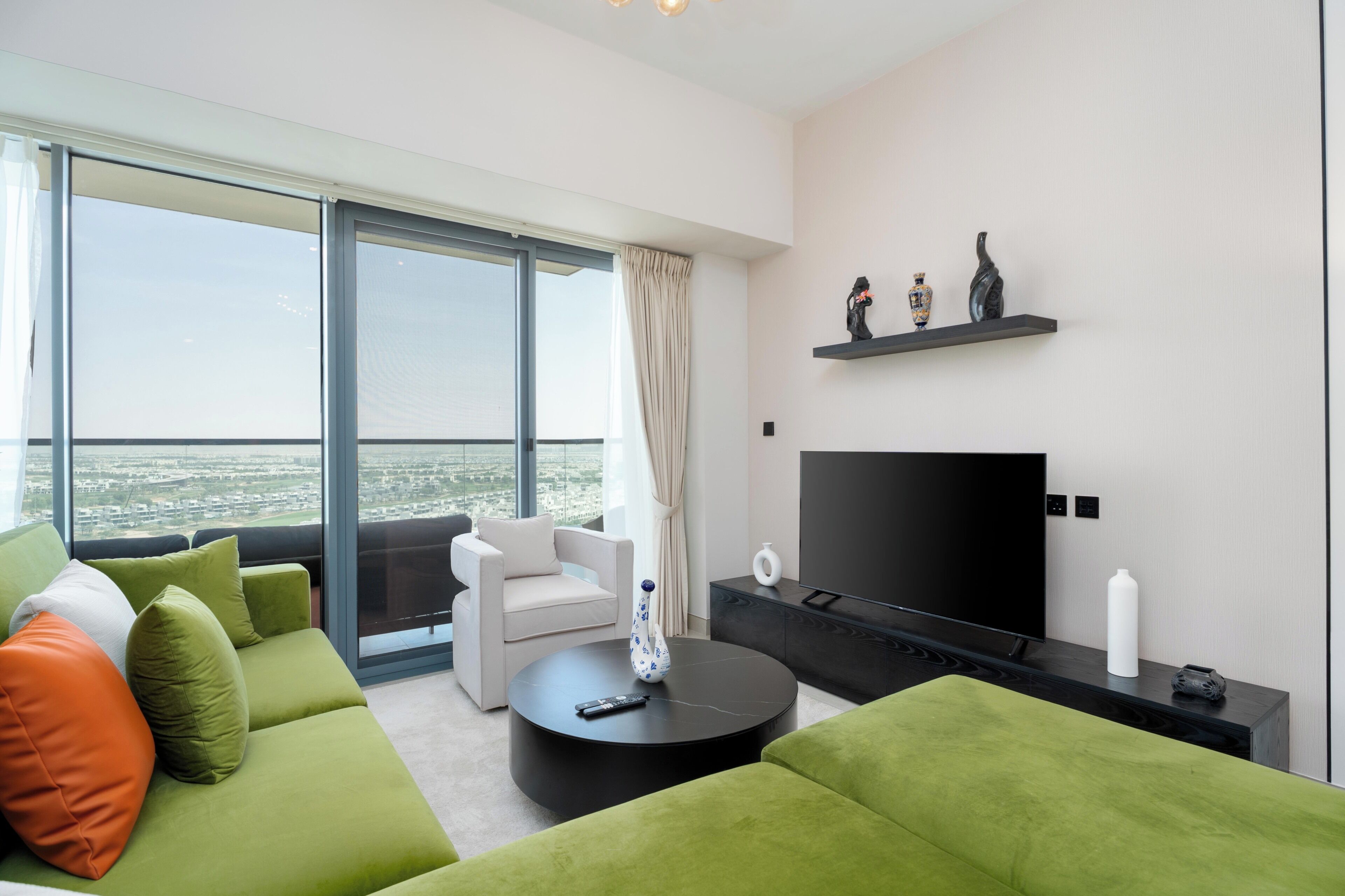 Comfort Apartment, 2 Bedrooms, Balcony, Golf View | Living area | 55-inch Smart TV with digital channels, Netflix, Hulu
