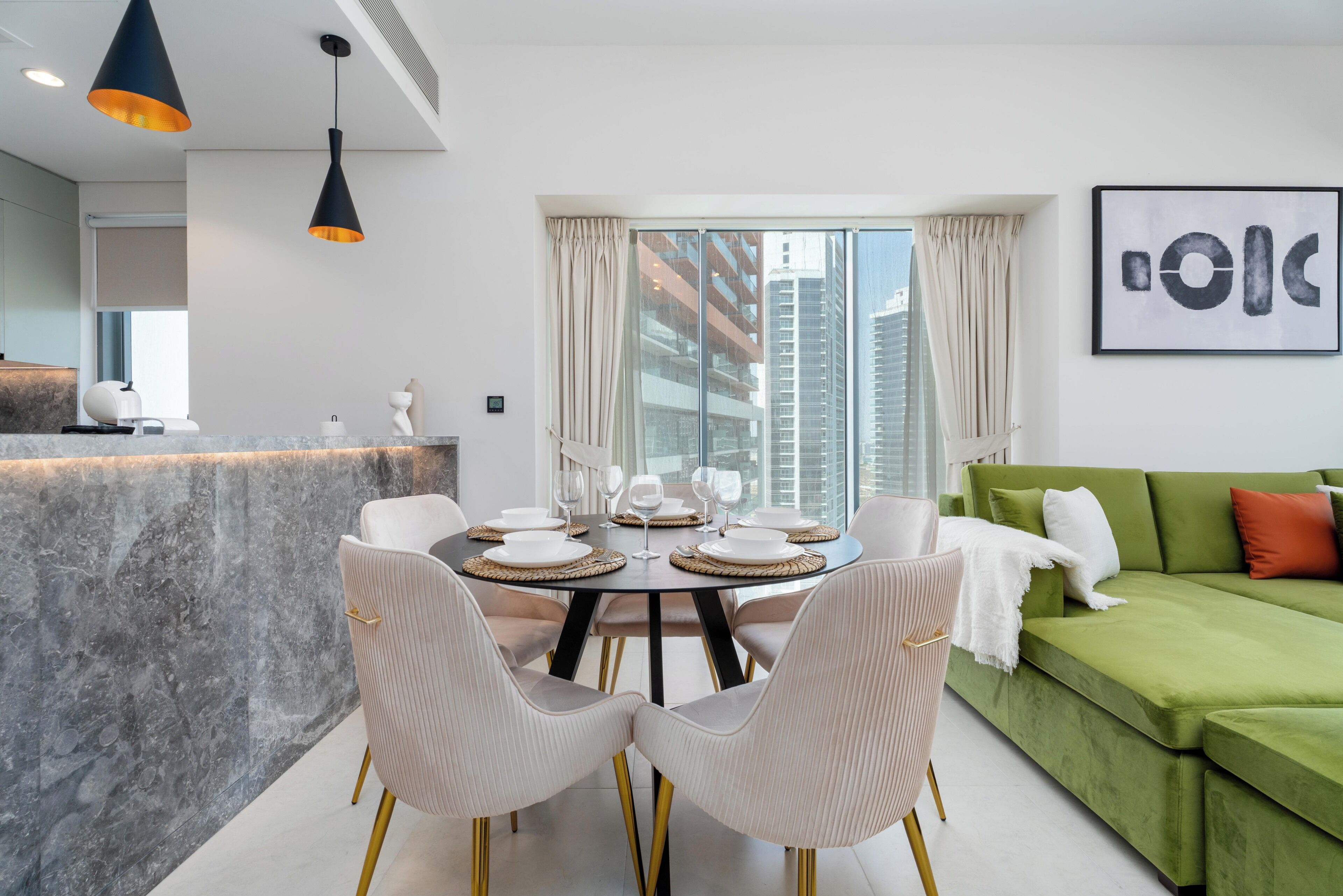 Apartamento Confort, 2 habitaciones, balcón, vistas al campo de golf | Comedor