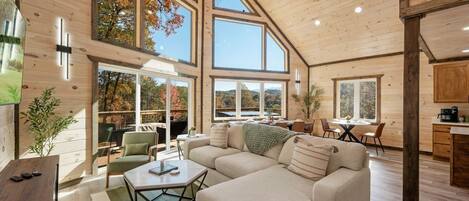 Smart TV, fireplace, table football, video library